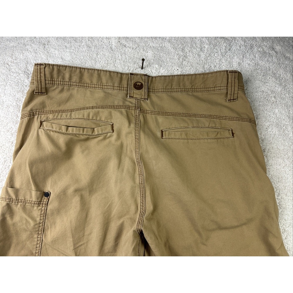 Wrangler Pants Mens 36x32 Tan Brown Cargo Stretch Nylon Outdoor Lightweight Gorp - Picture 12 of 14